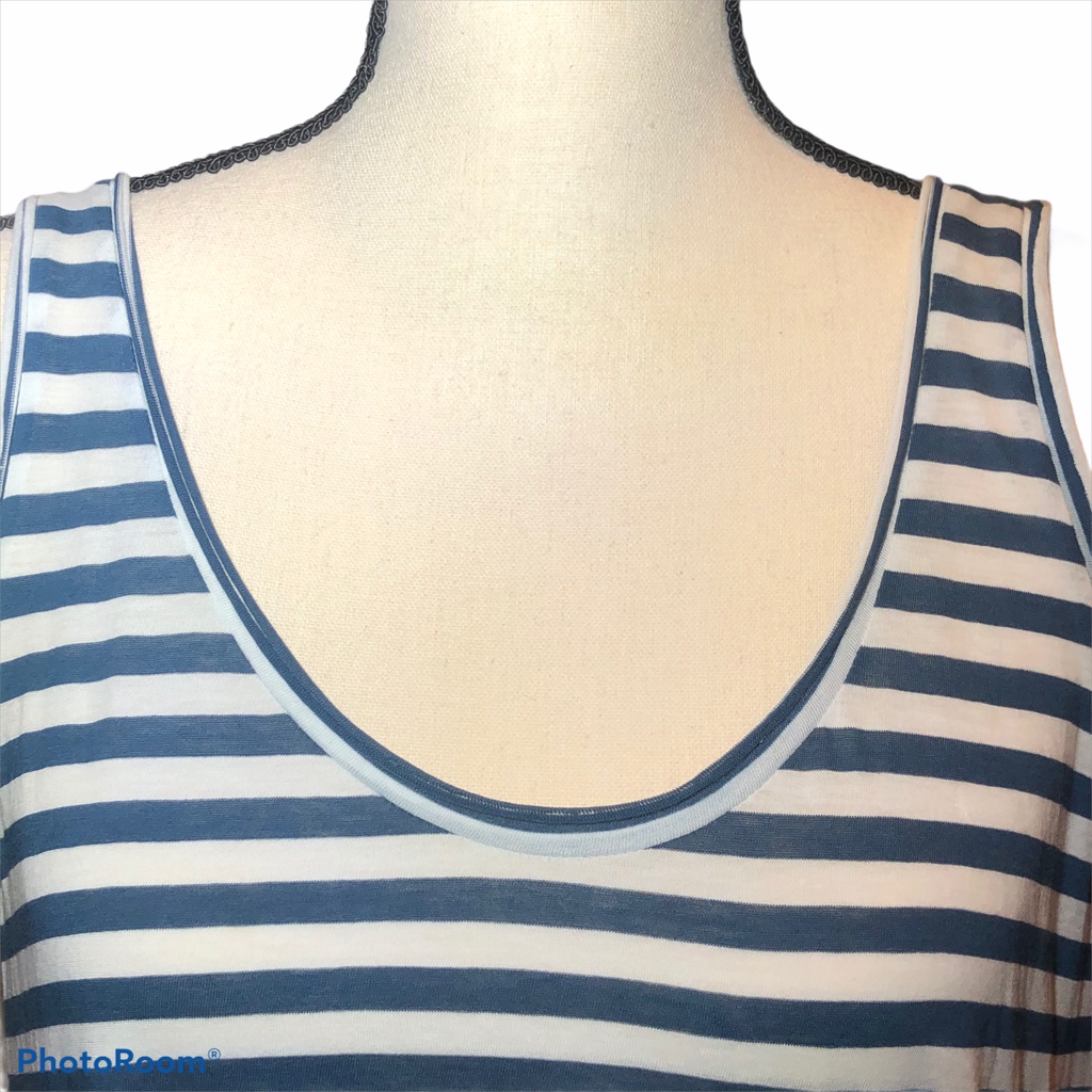 Demylee Pima Cotton Blue/White Stripe Tank/Tunic — image 4 of 8
